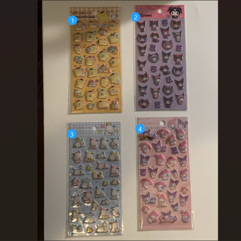 Sanrio Japan Puffy Sticker Sheets - You Choose